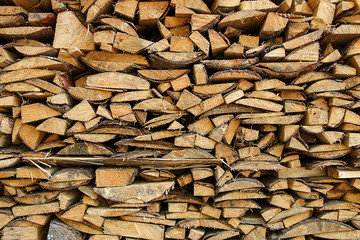 Billets from chopped firewood