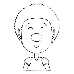 Happy cute girl with red nose icon over white background, vector illustration