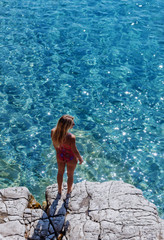 A Woman Enjoying Seascape