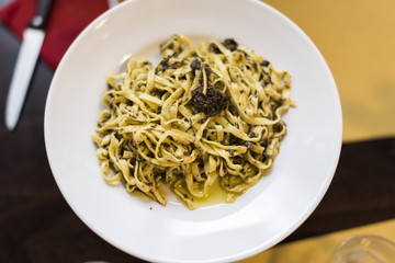 linguine with sauce and truffle, Tuscan cuisinelinguine with sauce and truffle, Tuscan cuisine