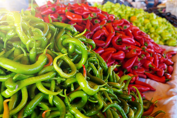 Pepper background texture of hot chili seasoning is a fiery dish for sale.