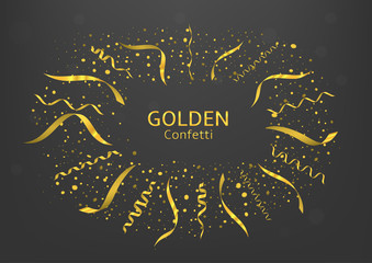 Fototapeta na wymiar Golden confetti background