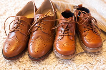 Adult and baby oxford boots / shoes, family look