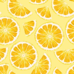 Keuken foto achterwand Citroen Naadloos patroon met citroenen