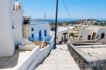 Fototapeta na wymiar Pyrgos town view in Santorini island, Greece