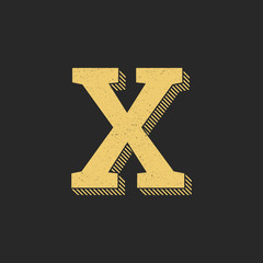 Vector Logo Letter X Gold Vintage