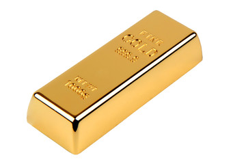 1000 gram of gold bar 999.9 on white background