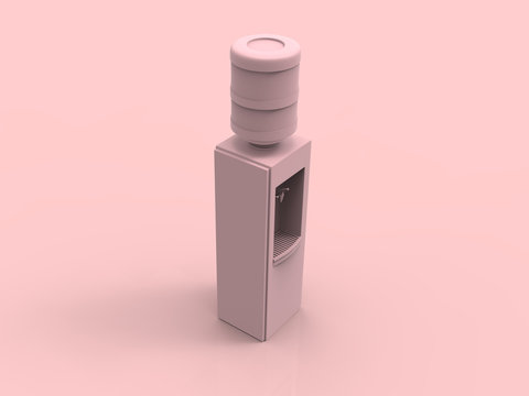 Water dispenser pastel 3D render