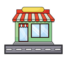 store building icon over white background, vector illustration