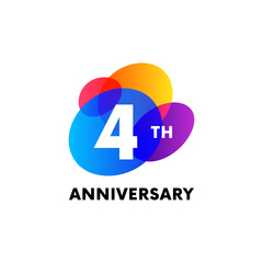 Anniversary color shapes isolated on white background. Vector illustration.