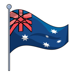 waving australian flag icon over white background, colorful design. vector illustration