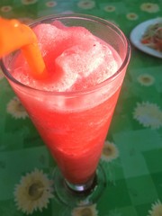 cold strawberry smoothie