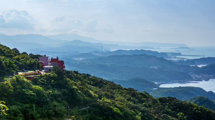 Fototapeta premium landscape of jioufen village, taiwan