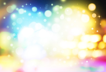 Pastel glitter sparkles rays lights bokeh Festive Elegant abstract background.