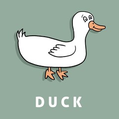 Cute cartoon duck