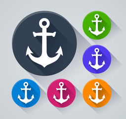 anchor circle icons with shadow