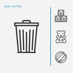 Trash icon vector