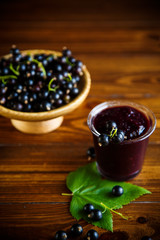 sweet jam of black currant berries
