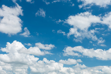 Wonderful white cumulus clouds on blue sky