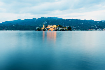 Island of San Giulio on Lago d’Orta in Italy