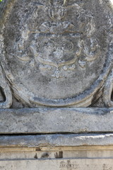 Ancient fragments of stones on excavations