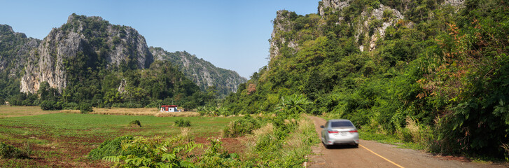 Fototapeta na wymiar Panoramc view rural landscape.