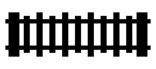 Wooden fence. Simple silhouette design isolated on white