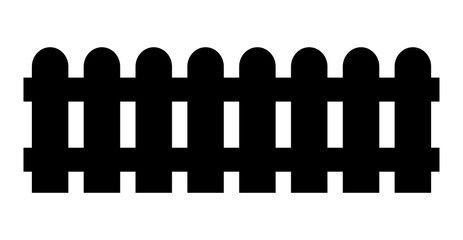 Wooden fence. Simple silhouette design isolated on white
