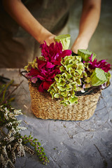 Flower arrangement basket 