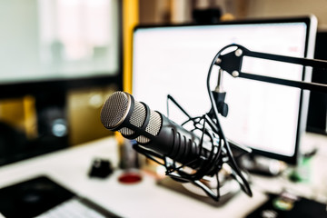 Microphone in home studio.