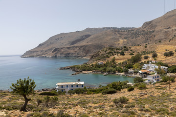 Fototapeta na wymiar small village finix near loutro on the south coast of crete, greece