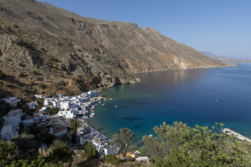 Naklejka premium village loutro on the south coast of crete, greece