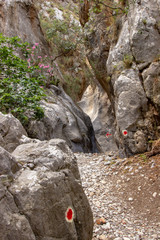 Wanderweg durch Schlucht