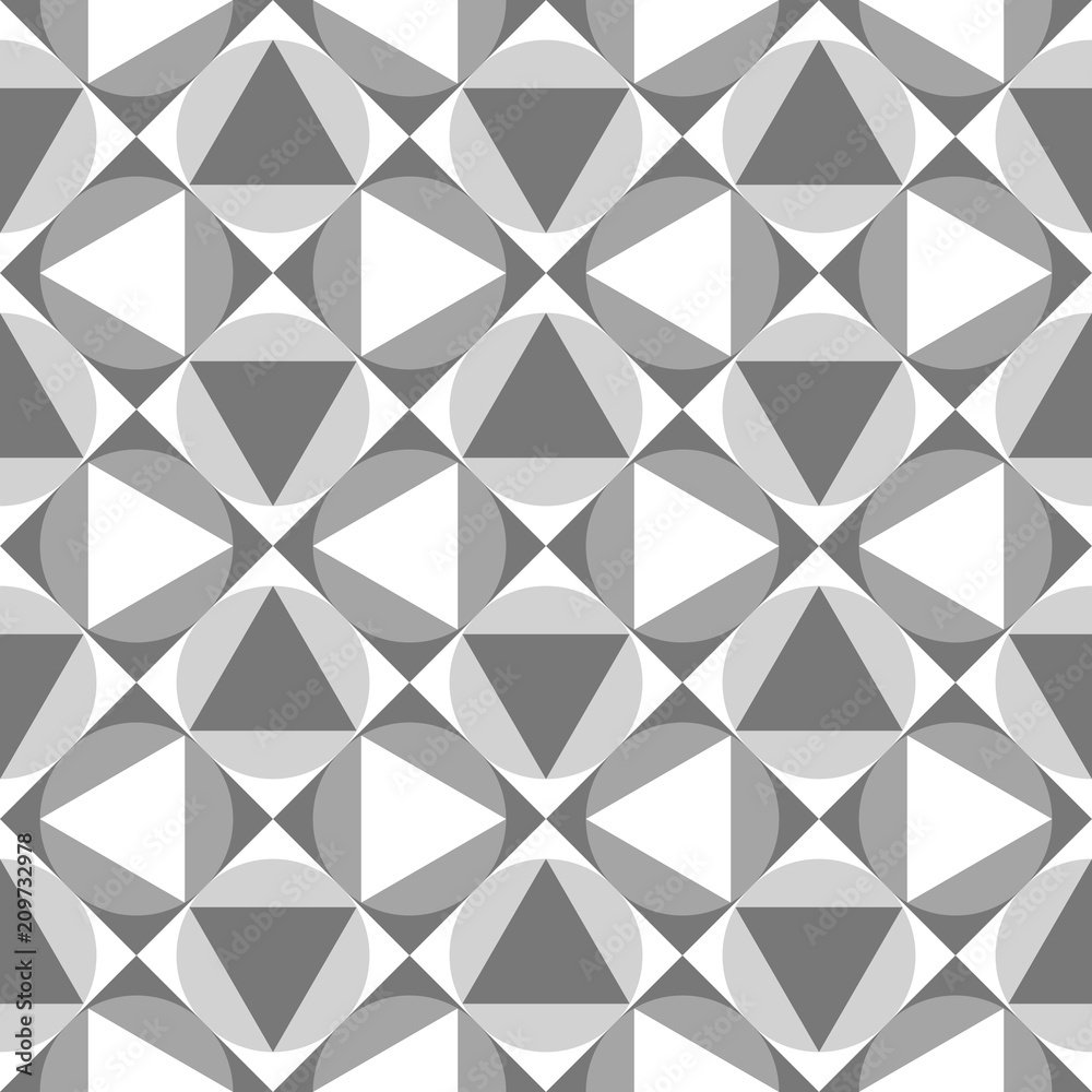 Poster Seamless pattern of simple geometric shapes. Vector illustration.