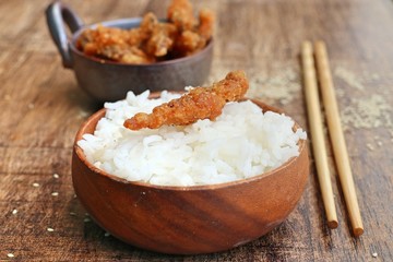 Fried fish with white sesame