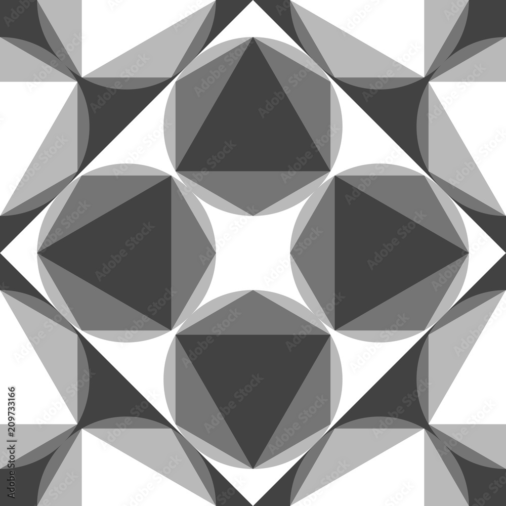 Poster Seamless pattern of simple geometric shapes. Vector illustration.