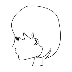 avatar woman with short hair over white background, vector illustration
