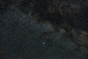 Galaxy The Milky Way in the night sky with stars. A view of the open space. Long exposure.