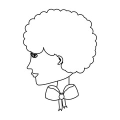 avatar woman with afro hairstyle over white background, vector illustration