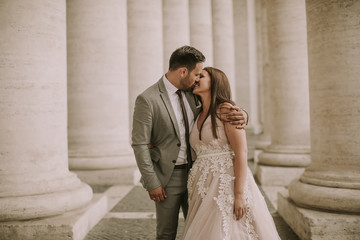 Wedding couple in Vatican, Rome, Italy