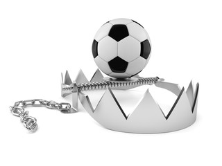 Soccer ball with bear trap