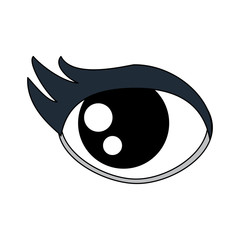 eye and eyebrows over white background, vector illustration