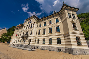 Fototapeta na wymiar Liechtenstein National Archives building in Vaduz