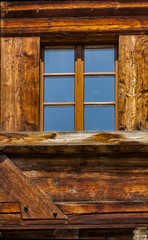 Detail of the traditional Swiss chalet house