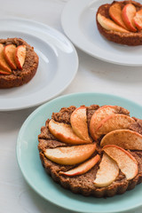 Apple Tartlets on Blue and White Plates