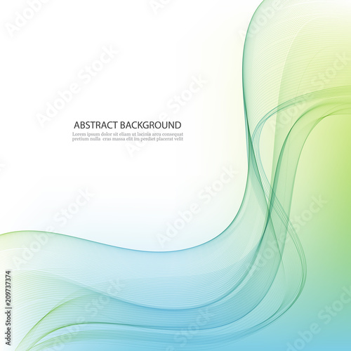 Abstract Blue And Green Wave Background Transparent Wave