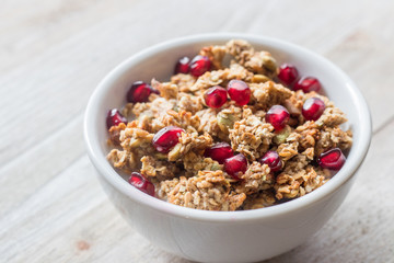 Granola Bowl with Pomegranate Seeds