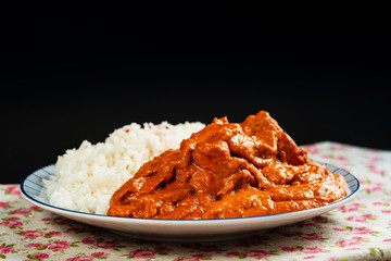 Handmade Indian curry chicken rice