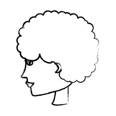 avatar woman with afro hairstyle over white background, vector illustration