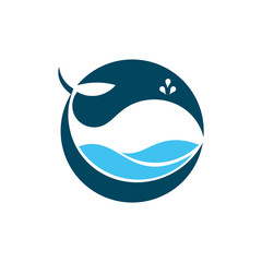 Obraz premium Circle Ocean Big Whale Fish